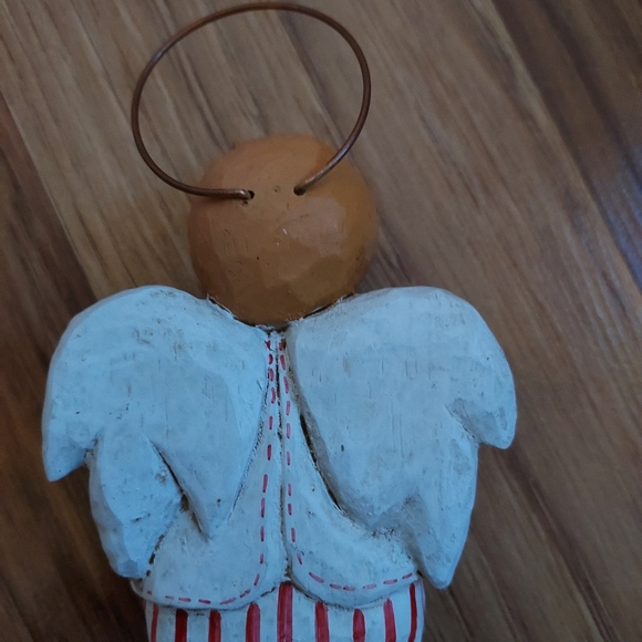 Vintage Midwest of Cannon Falls Wood Folk Art Angel With Halo by Eddie Walker - Picture 2 of 7